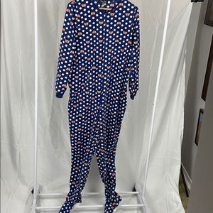 Adult fleece onesie with feet, Fox print
